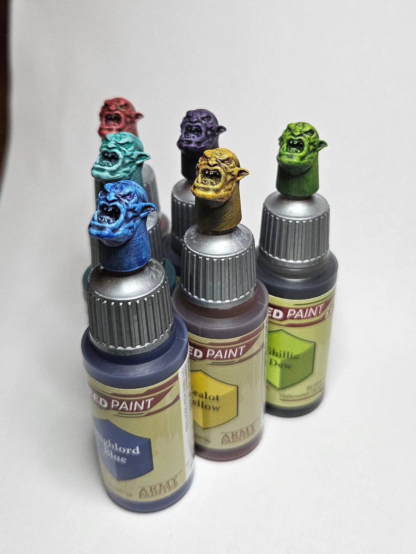 Orc Head Paint Bottle Swatches for Army Painter Speed Paints